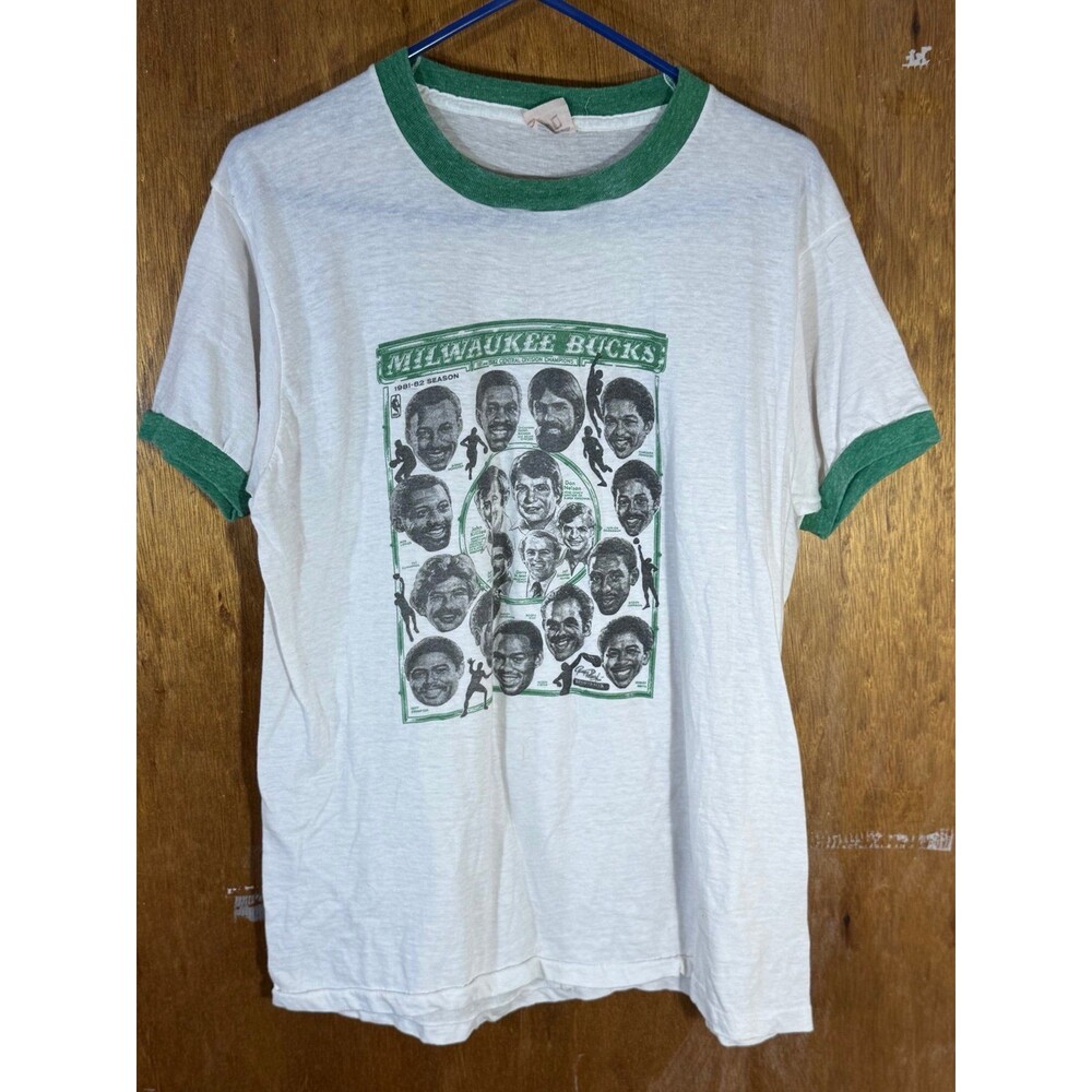 Vintage 1981-82 Milwaukee Bucks NBA Basketball Team Shirt Adult Mens‎ XL USA